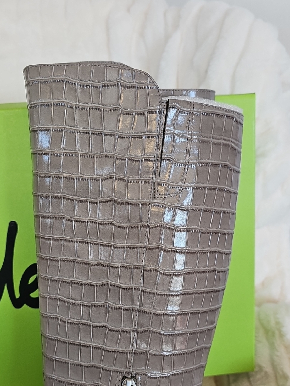 RARE - send me a reasonable offer!
Sam Edelman Croc-Embossed Boots - Gray - Picture 6 of 13